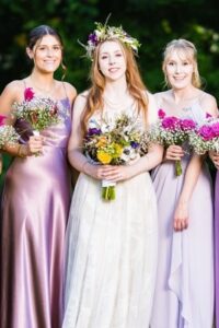 Boho Bridal Party Hairstyles with Flower Crown – Outdoor Wedding in Northeast Ohio | Changes Salon